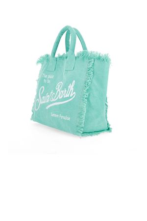 Borsa a mano Vanity in canvas di cotone verde SAINT BARTH KIDS | VAMI00100711L